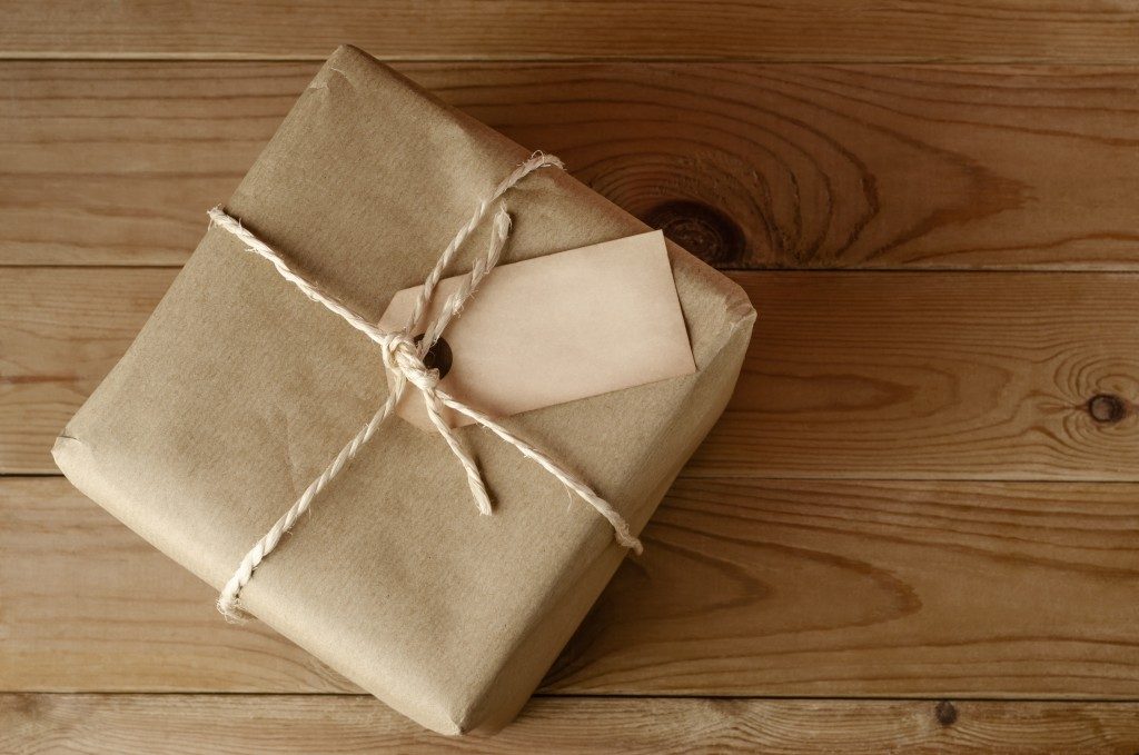 manila paper covered package