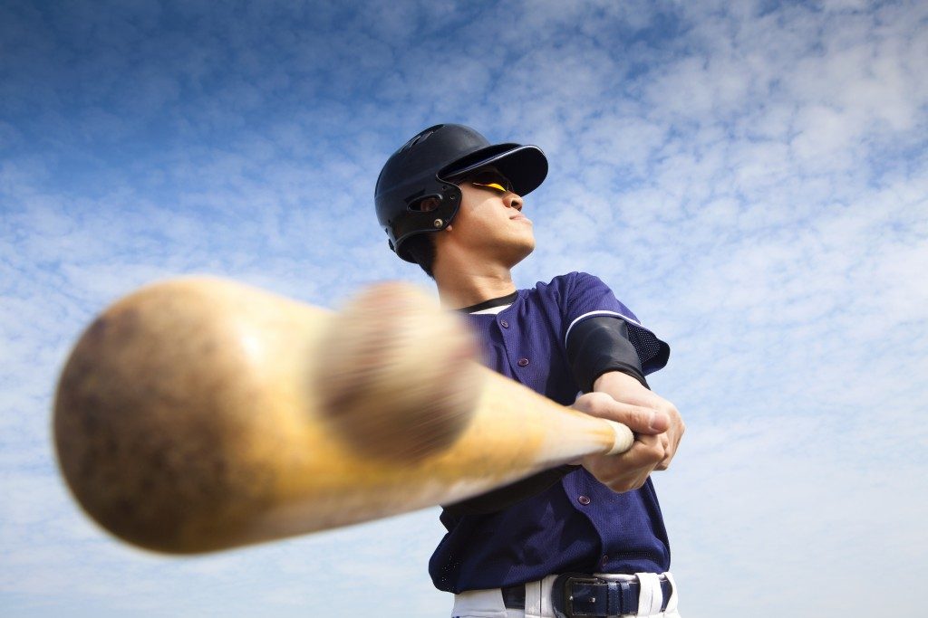 hitting the baseball