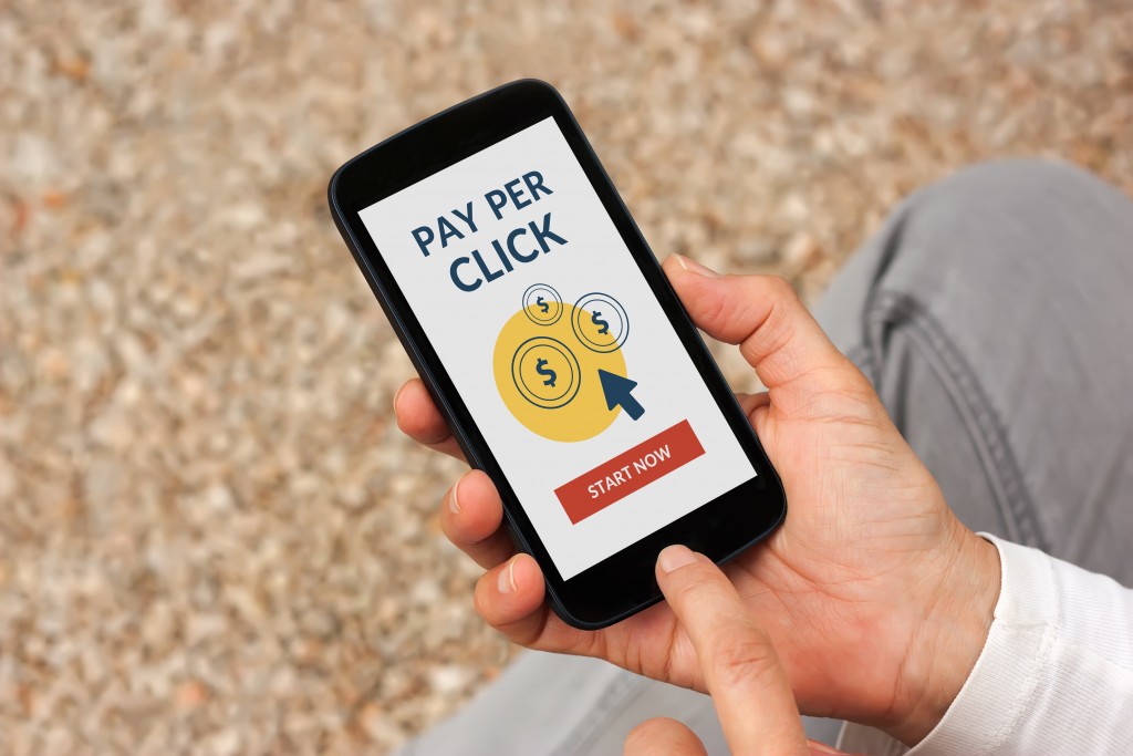 Pay Per Click concept in phone