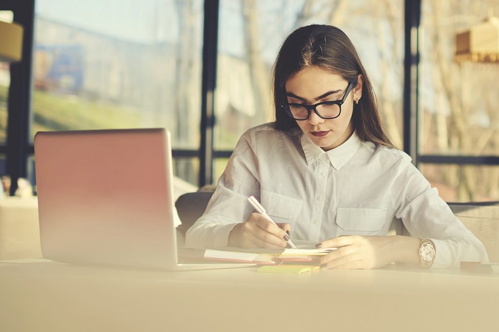 woman busy working