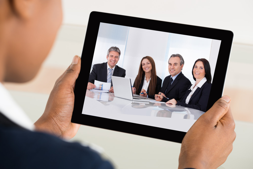 person in a video conference