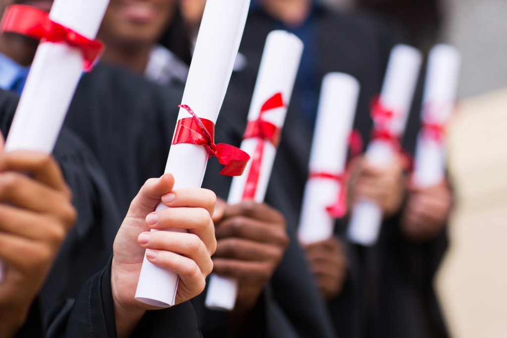 students graduating