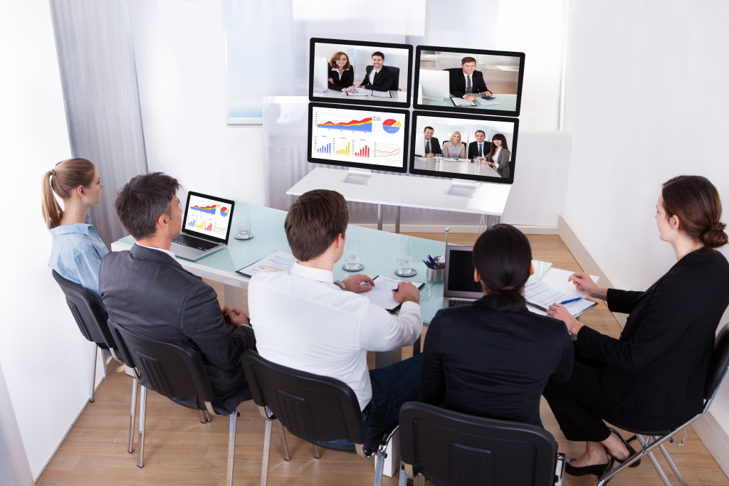 employees in a meeting