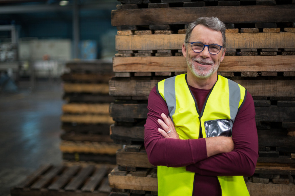 a man smiling