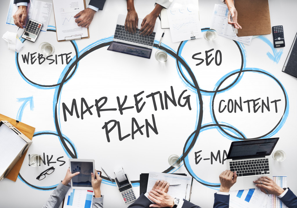 various marketing plan options written in circles