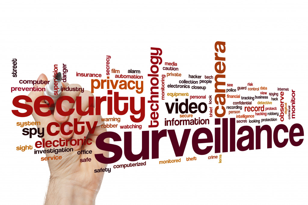 Surveillance concept word cloud background