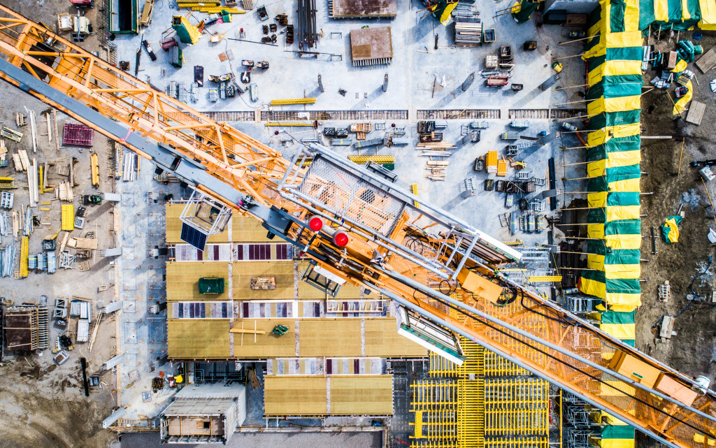 Aerial view of a big construction project