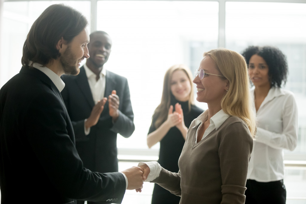 A business recognizing its hardworking women