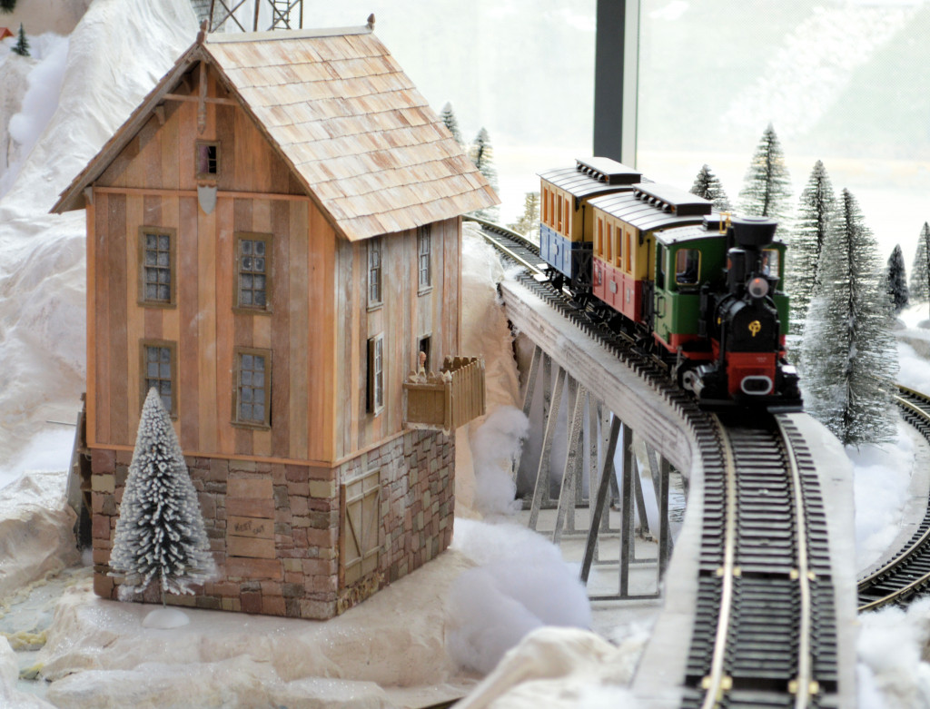 diorama of railway beside a home