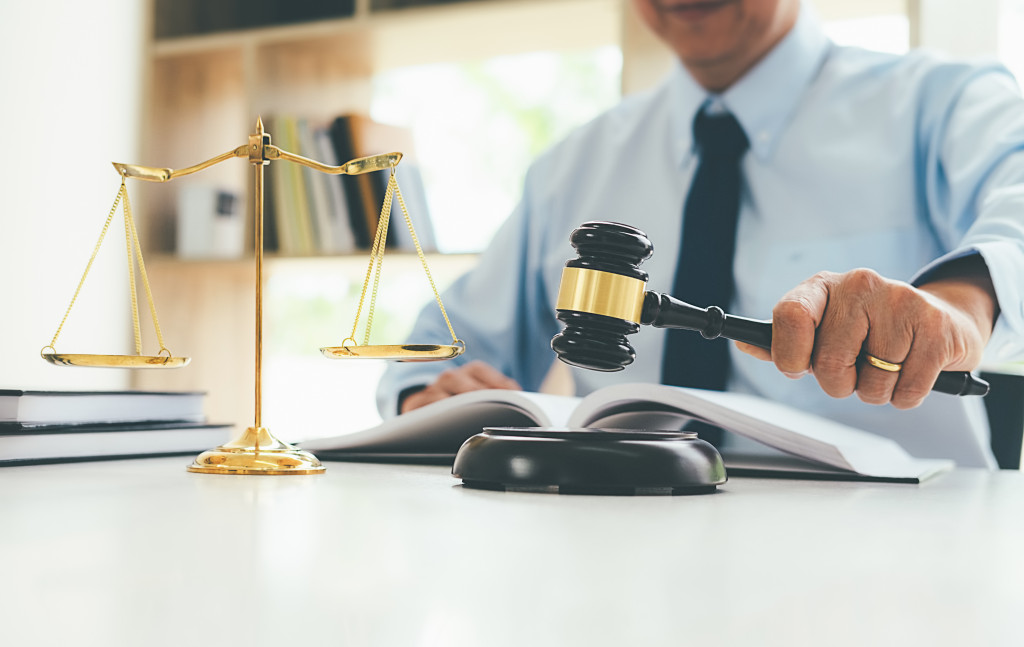 A lawyer in his desk