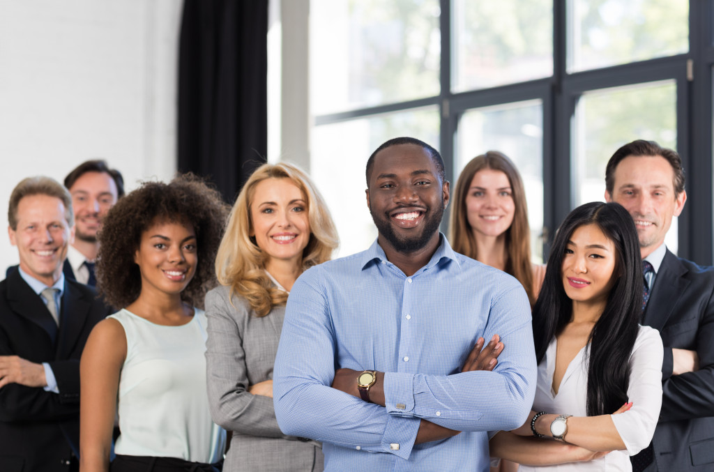 a team leader with employees